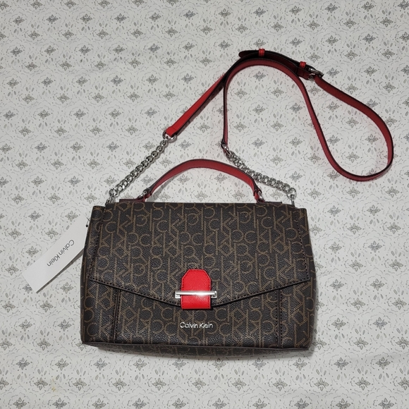 calvin klein red crossbody bag